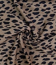 Трикотаж плотный леопард коричневый